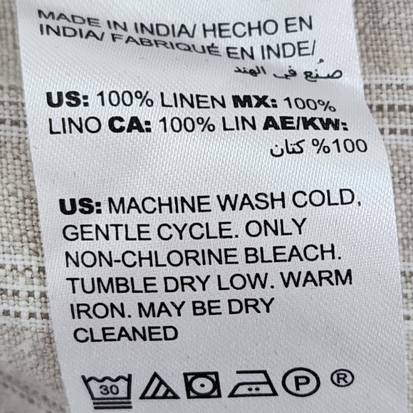 Chico's Women's Striped 100% Linen Drawstring Pull on Coastal Pants - Picture 9 of 9